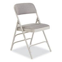 2300 Series Fabric Triple Brace Double Hinge Premium Folding Chair, Supports 500 Lb, Greystone, 4/ct, Ships In 1-3 Bus Days