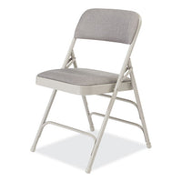 2300 Series Fabric Triple Brace Double Hinge Premium Folding Chair, Supports 500 Lb, Greystone, 4/ct, Ships In 1-3 Bus Days
