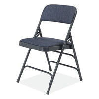 2300 Series Deluxe Fabric Upholstered Triple Brace Folding Chair, Supports 500 Lb, Imperial Blue, 4/ct, Ships In 1-3 Bus Days