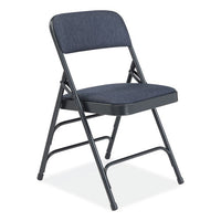 2300 Series Deluxe Fabric Upholstered Triple Brace Folding Chair, Supports 500 Lb, Imperial Blue, 4/ct, Ships In 1-3 Bus Days