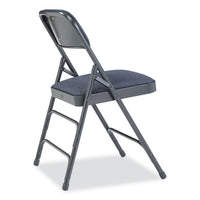 2300 Series Deluxe Fabric Upholstered Triple Brace Folding Chair, Supports 500 Lb, Imperial Blue, 4/ct, Ships In 1-3 Bus Days