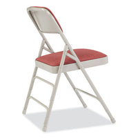 2300 Series Fabric Upholstered Tri-brace Folding Chair,supports 500lb,cabernet Seat/back,gray Base,4/ct,ships In 1-3 Bus Days