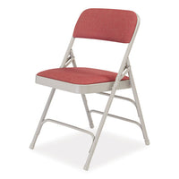2300 Series Fabric Upholstered Tri-brace Folding Chair,supports 500lb,cabernet Seat/back,gray Base,4/ct,ships In 1-3 Bus Days