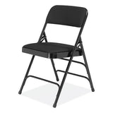 2300 Series Fabric Upholstered Triple Brace Premium Folding Chair, Supports 500lb, Midnight Black, 4/ct,ships In 1-3 Bus Days
