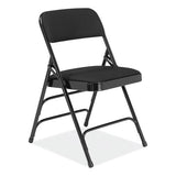 2300 Series Fabric Upholstered Triple Brace Premium Folding Chair, Supports 500lb, Midnight Black, 4/ct,ships In 1-3 Bus Days