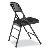 2300 Series Fabric Upholstered Triple Brace Premium Folding Chair, Supports 500lb, Midnight Black, 4/ct,ships In 1-3 Bus Days