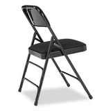 2300 Series Fabric Upholstered Triple Brace Premium Folding Chair, Supports 500lb, Midnight Black, 4/ct,ships In 1-3 Bus Days