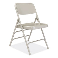 300 Series Deluxe All-steel Triple Brace Folding Chair, Supports 480 Lb, 17.25" Seat Height, Gray, 4/ct,ships In 1-3 Bus Days