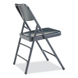 300 Series Deluxe All-steel Triple Brace Folding Chair, Supports 480 Lb, 17.25" Seat Height, Blue, 4/ct,ships In 1-3 Bus Days