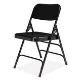 300 Series Deluxe All-steel Triple Brace Folding Chair, Supports 480 Lb, 17.25" Seat Ht, Black, 4/ct, Ships In 1-3 Bus Days
