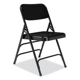 300 Series Deluxe All-steel Triple Brace Folding Chair, Supports 480 Lb, 17.25" Seat Ht, Black, 4/ct, Ships In 1-3 Bus Days