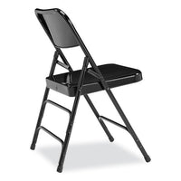 300 Series Deluxe All-steel Triple Brace Folding Chair, Supports 480 Lb, 17.25" Seat Ht, Black, 4/ct, Ships In 1-3 Bus Days