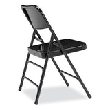 300 Series Deluxe All-steel Triple Brace Folding Chair, Supports 480 Lb, 17.25" Seat Ht, Black, 4/ct, Ships In 1-3 Bus Days