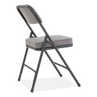 3200 Series Fabric Dual-hinge Folding Chair, Supports 300 Lb, Charcoal Seat/back, Black Base, 2/ct, Ships In 1-3 Bus Days