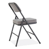 3200 Series Fabric Dual-hinge Folding Chair, Supports 300 Lb, Charcoal Seat/back, Black Base, 2/ct, Ships In 1-3 Bus Days