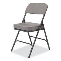 3200 Series Fabric Dual-hinge Folding Chair, Supports 300 Lb, Charcoal Seat/back, Black Base, 2/ct, Ships In 1-3 Bus Days