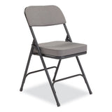 3200 Series Fabric Dual-hinge Folding Chair, Supports 300 Lb, Charcoal Seat/back, Black Base, 2/ct, Ships In 1-3 Bus Days