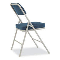3200 Series Fabric Dual-hinge Folding Chair, Supports 300 Lb, Regal Blue Seat/back, Gray Base, 2/ct, Ships In 1-3 Bus Days