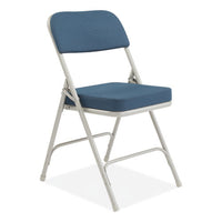 3200 Series Fabric Dual-hinge Folding Chair, Supports 300 Lb, Regal Blue Seat/back, Gray Base, 2/ct, Ships In 1-3 Bus Days