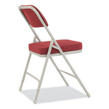 3200 Series Premium Fabric Dual-hinge Folding Chair, Supports 300lb, Burgundy Seat/back, Gray Base,2/ct,ships In 1-3 Bus Days