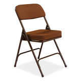 3200 Series Premium Fabric Dual-hinge Folding Chair, Supports 300 Lb, Gold Seat/back, Brown Base, 2/ct, Ships In 1-3 Bus Days