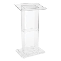 Clear Acrylic Lectern With Shelf, 24 X 15 X 46, Clear, Ships In 1-3 Business Days