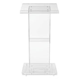 Clear Acrylic Lectern With Shelf, 24 X 15 X 46, Clear, Ships In 1-3 Business Days