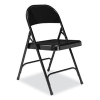 50 Series All-steel Folding Chair, Supports 500 Lb, 16.75" Seat Height, Black Seat/back/base, 4/ct,ships In 1-3 Business Days