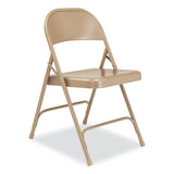 50 Series All-steel Folding Chair, Supports 500 Lb, 16.75" Seat Ht, Beige Seat/back, Beige Base, 4/ct, Ships In 1-3 Bus Days