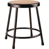 6200 Series Heavy Duty Steel Stool, Backless, Supports Up To 500 Lb, 18" Seat Height, Brown Seat, Black Base