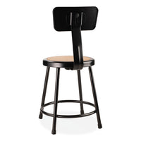 6200 Series 18" Heavy Duty Stool W/backrest, Supports 500 Lb, 33" Seat Ht, Brown Seat, Black Back/base, Ships In 1-3 Bus Days