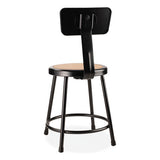 6200 Series 18" Heavy Duty Stool W/backrest, Supports 500 Lb, 33" Seat Ht, Brown Seat, Black Back/base, Ships In 1-3 Bus Days