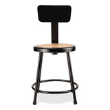 6200 Series 18" Heavy Duty Stool W/backrest, Supports 500 Lb, 33" Seat Ht, Brown Seat, Black Back/base, Ships In 1-3 Bus Days