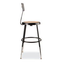 6200 Series 19"-27" Height Adj Heavy-duty Stool W/backrest, Supports 500 Lb, Masonite Seat/black Base, Ships In 1-3 Bus Days