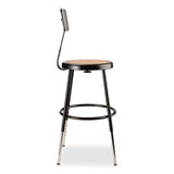 6200 Series 19"-27" Height Adj Heavy-duty Stool W/backrest, Supports 500 Lb, Masonite Seat/black Base, Ships In 1-3 Bus Days