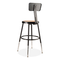 6200 Series 19"-27" Height Adj Heavy-duty Stool W/backrest, Supports 500 Lb, Masonite Seat/black Base, Ships In 1-3 Bus Days