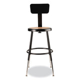 6200 Series 19"-27" Height Adj Heavy-duty Stool W/backrest, Supports 500 Lb, Masonite Seat/black Base, Ships In 1-3 Bus Days