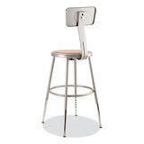 6200 Series 19"-27" Height Adjustable Hd Stool W/backrest, Supports 500 Lb, Brown Seat, Gray Back/base, Ships In 1-3 Bus Days