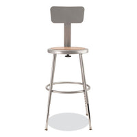 6200 Series 19"-27" Height Adjustable Hd Stool W/backrest, Supports 500 Lb, Brown Seat, Gray Back/base, Ships In 1-3 Bus Days