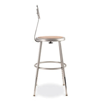 6200 Series 19"-27" Height Adjustable Hd Stool W/backrest, Supports 500 Lb, Brown Seat, Gray Back/base, Ships In 1-3 Bus Days