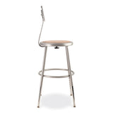 6200 Series 19"-27" Height Adjustable Hd Stool W/backrest, Supports 500 Lb, Brown Seat, Gray Back/base, Ships In 1-3 Bus Days