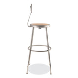 6200 Series 25"-33" Height Adjustable Heavy Duty Stool W/backrest, Supports 500lb, Brown Seat/gray Base,ships In 1-3 Bus Days