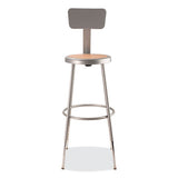 6200 Series 25"-33" Height Adjustable Heavy Duty Stool W/backrest, Supports 500lb, Brown Seat/gray Base,ships In 1-3 Bus Days