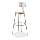 6200 Series 25"-33" Height Adjustable Heavy Duty Stool W/backrest, Supports 500lb, Brown Seat/gray Base,ships In 1-3 Bus Days