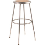 6202 Series Height Adjustable Heavy Duty Steel Stool, Backless, Supports 500 Lb, 25" To 33" Seat Height, Brown Seat/gray Base