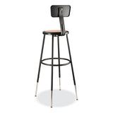 6200 Series 32"-39" Height Adj Heavy Duty Stool With Backrest, Supports 500 Lb, Brown Seat, Black Base, Ships In 1-3 Bus Days