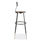 6200 Series 32"-39" Height Adj Heavy Duty Stool With Backrest, Supports 500 Lb, Brown Seat, Black Base, Ships In 1-3 Bus Days