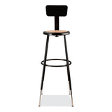 6200 Series 32"-39" Height Adj Heavy Duty Stool With Backrest, Supports 500 Lb, Brown Seat, Black Base, Ships In 1-3 Bus Days