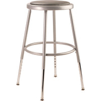 6400 Series Height Adjustable Hd Vinyl Padded Steel Stool, Backless, Supports 500 Lb, 18.5"-26.5" Seat Height, Gray Seat/base