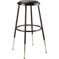 6400 Series Height Adjustable Heavy Duty Vinyl Padded Steel Stool, Supports 500 Lbs, 25" To 33" Seat Height, Black Seat/base